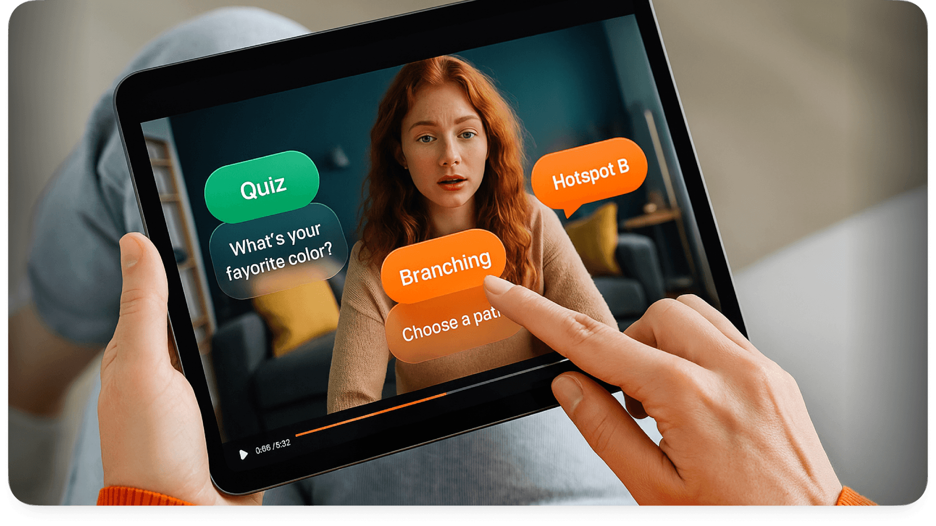 Interactive experience on tablet